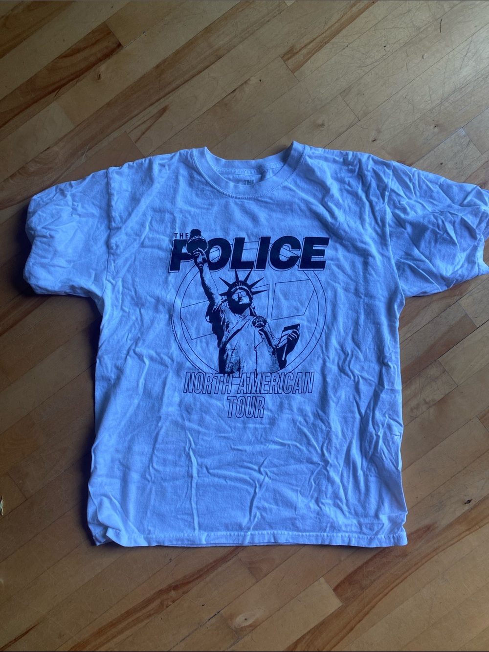 The Police White T-Shirt with Tour Graphic. Size large.  Like new
